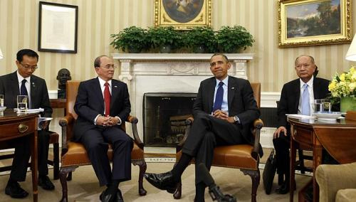 Barack Obama και Thein Sein στο Οβάλ γραφείο