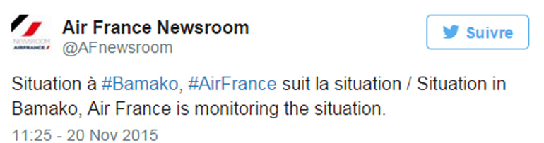 Το tweet της «Air France» για την ομηρία