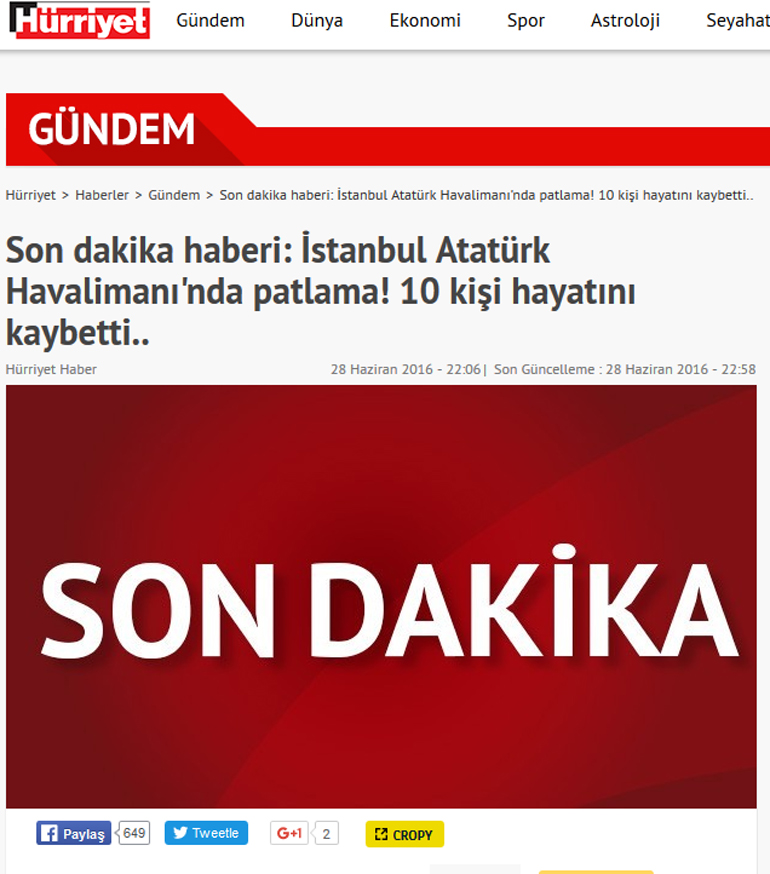 Το δημοσίευμα της Hürriyet