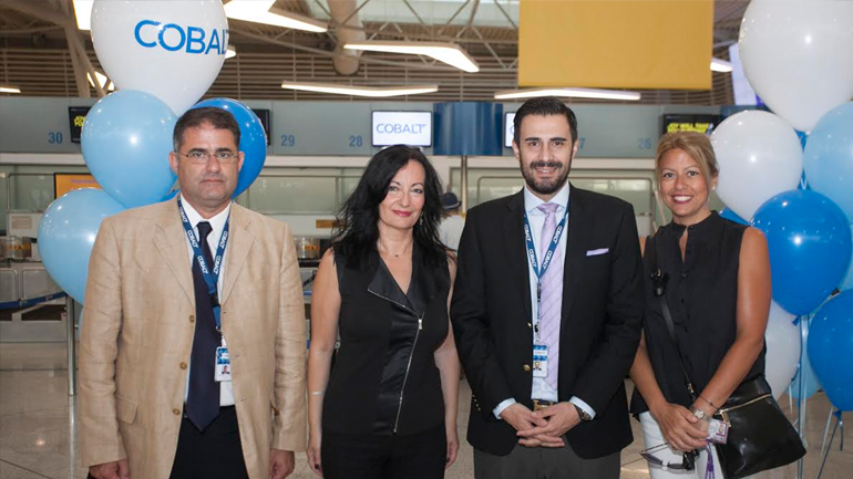 Από αριστερά: Γρηγόρης Διάκου Πρόεδρος, COBALT / Ιωάννα Παπαδοπούλου, Διευθύντρια Επικοινωνίας και Μάρκετινγκ, ΔΑΑ / Φιλόκυπρος Ρουσουνίδης,  Chief Corporate Affairs, COBALT / Κατερίνα Πολάτου, Τομεάρχης Μάρκετινγκ Αερογραμμών