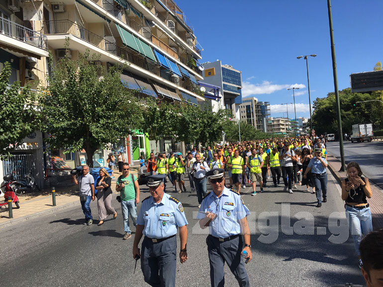 Πορεία μεταλλωρύχων προς το Μέγαρο Μαξίμου