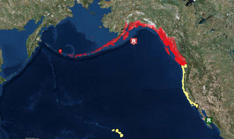 Προειδοποίηση για τσουνάμι για τμήματα της Αλάσκας και του Καναδά καθώς και για ολόκληρη την δυτική ακτή των ΗΠΑ