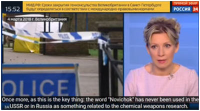 Μαρία Ζαχάροβα (εκπρόσωπος του ρωσικού ΥΠΕξ): «Το “Novichok” ουδέποτε χρησιμοποιήθηκε».