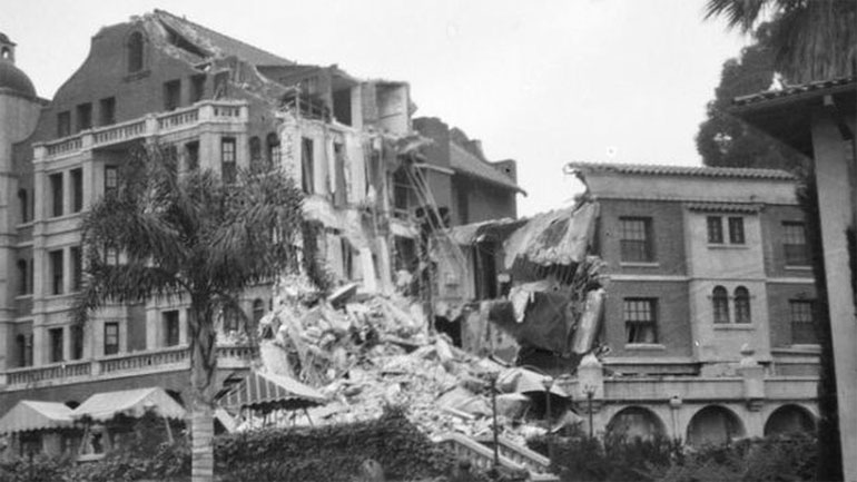 Εικόνες καταστροφής από τον σεισμό των 6,8 βαθμών της κλίμακας Ρίχτερ στη Σάντα Μπάρμπαρα το 1925