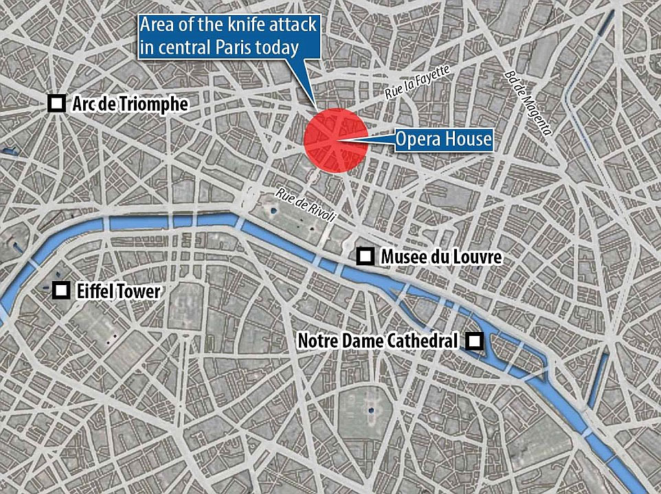Χάρτης της περιοχής που δείχνει το σημείο της επίθεσης
