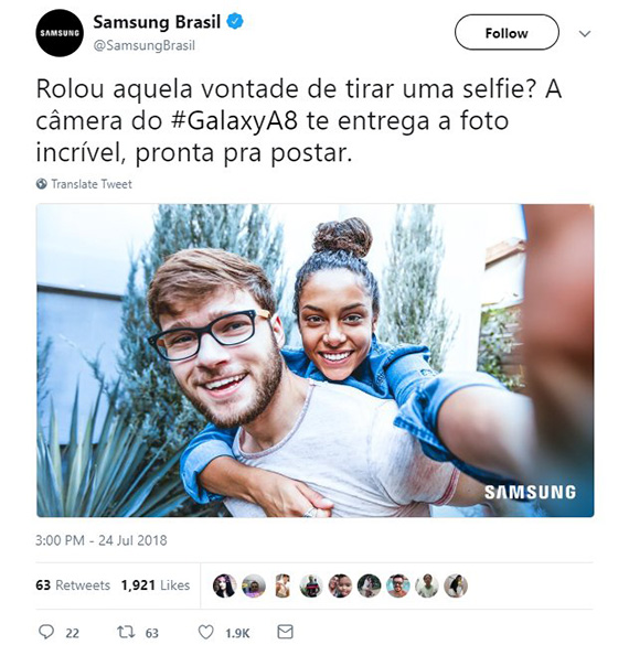 H φωτογραφία από τον λογαριασμό της Samsung