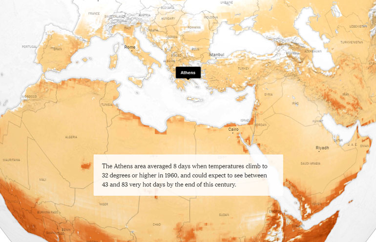 Μέχρι το τέλος του αιώνα, οι θερμές ημέρες στην Αθήνα θα φτάνουν μέχρι και τους 3 μήνες! Εάν δεν ληφθούν τα αναγκαία μέτρα για την κλιματική αλλαγή, η κατάσταση μπορεί να γίνει πολύ χειρότερη...