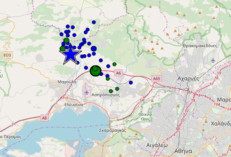 Οι μετασεισμικές δονήσεις όπως τις κατέγραψαν οι σεισμογράφοι του Γεωδυναμικού Ινστιτούτου του Εθνικού Αστεροσκοπείου Αθηνών