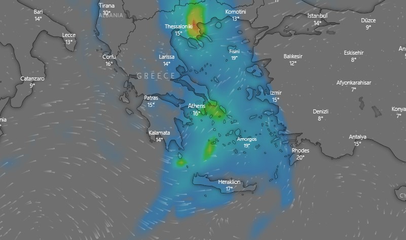 Βροχοπτώσεις Παρασκευή ξημερώματα 