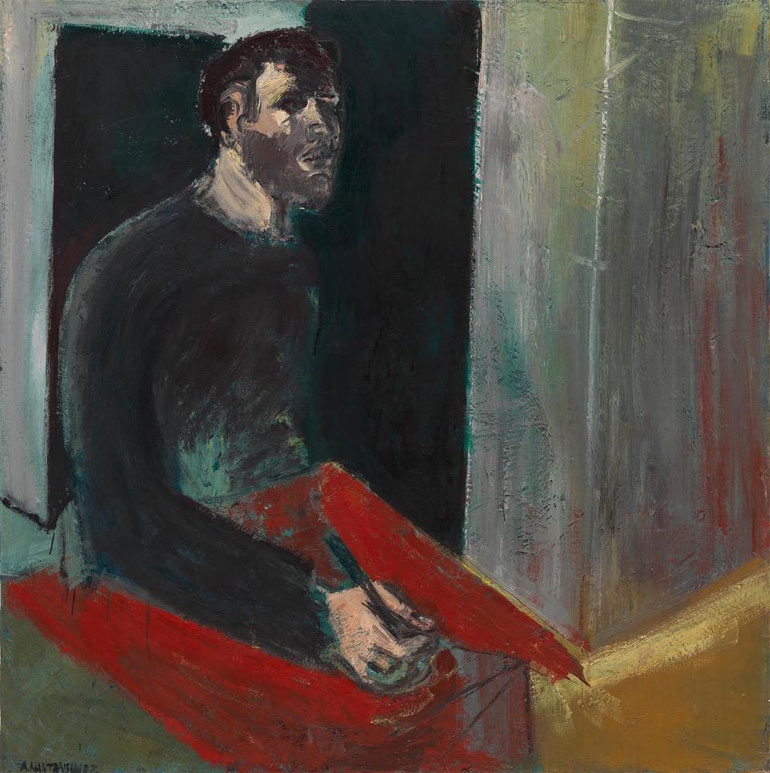 Μαντζαβίνος Τάσος - Figure, 1989, oil on canvas - 100x100