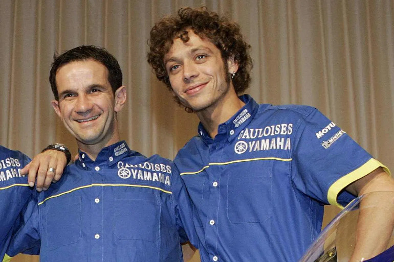 Ο Brivio στα χρόνια του στη Yamaha με τον Valentino Rossi.