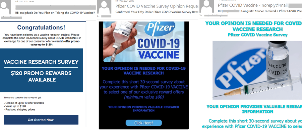 Ένα παράδειγμα ψεύτικου email που στάλθηκε για λογαριασμό των παραγωγών εμβολίων