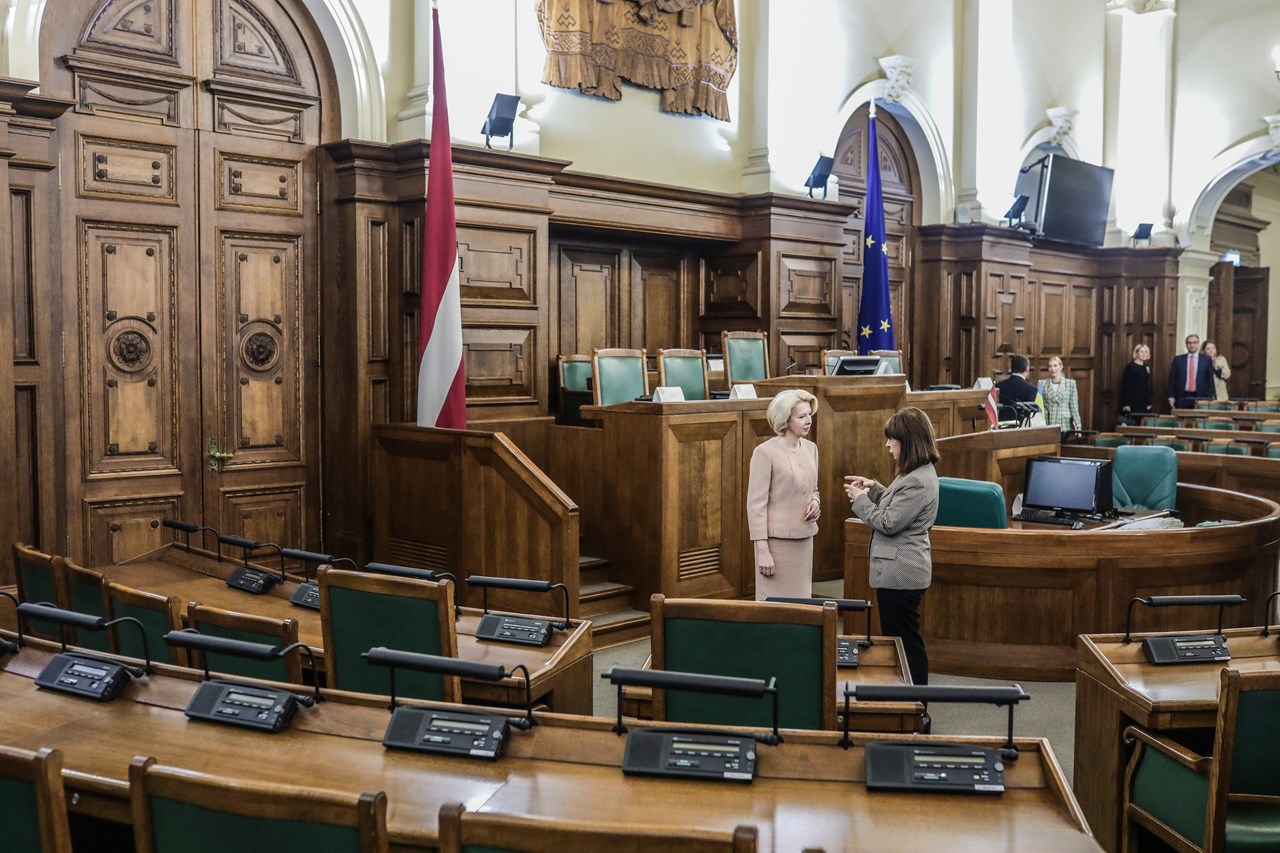 Η επίσκεψη της Κατερίνας Σακελλαροπούλου στο Κοινοβούλιο της Λετονίας.