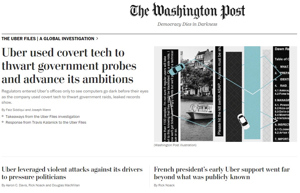 Το πρωτοσέλιδο της «Washington Post»