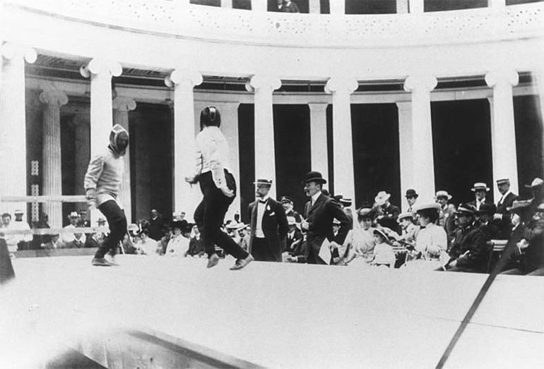 Αγώνας ξιφασκίας στο Ζάππειο κατά τους Ολυμπιακούς Αγώνες του 1896