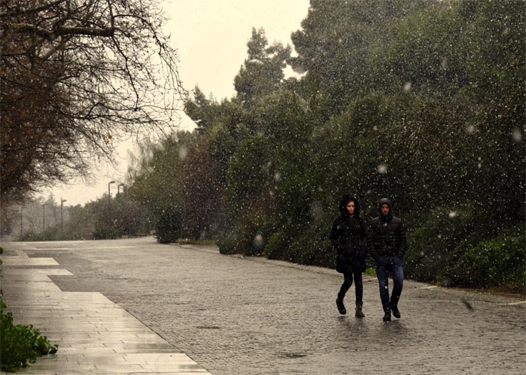 Χιόνι στο κέντρο της Αθήνας