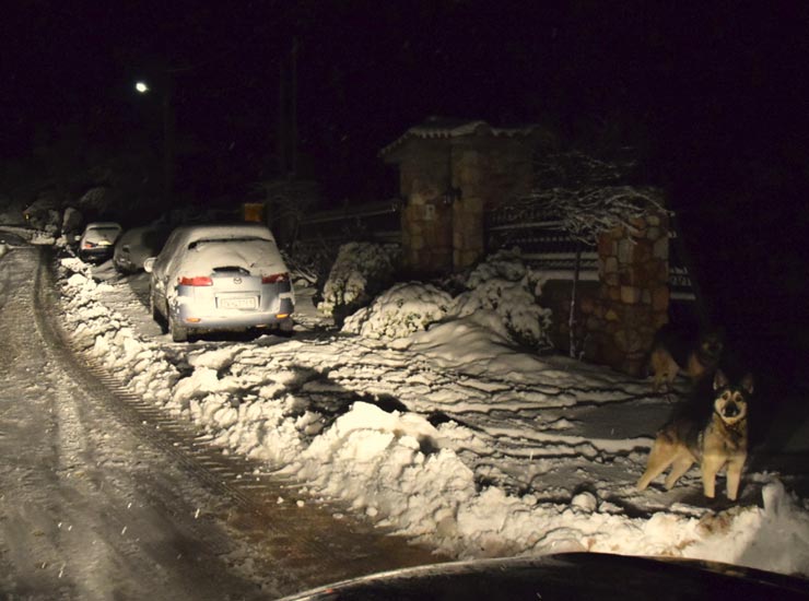 Χιονισμένοι δρόμοι στα Βόρεια Προάστια