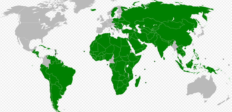 Με πράσινο χρώμα τα κράτη που έχουν αναγνωρίσει το κράτος της Παλαιστίνης