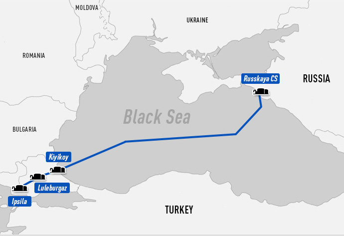 Χάρτης με τον Turkish Stream